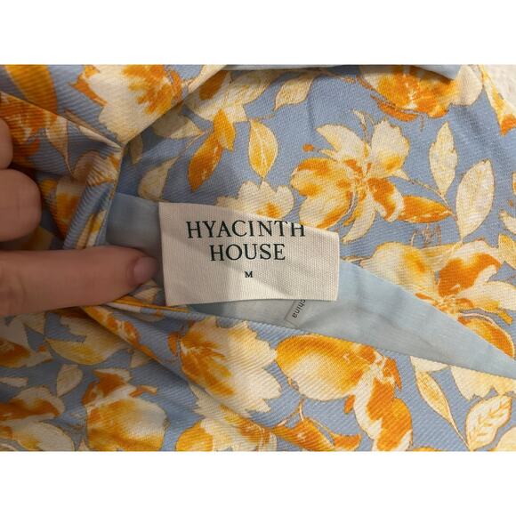 Tuckernuck Hyacinth House Blue and Orange Floral Puff Sleeve Pauline Midi Dress - Picture 3 of 4